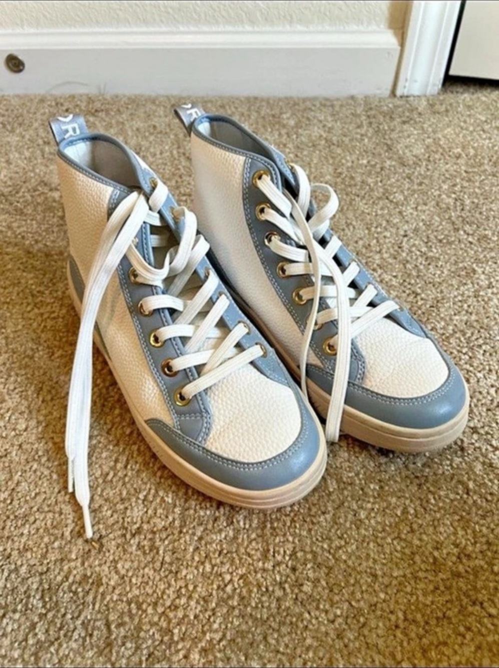 Michael Kors Blue & White High Top Sneakers